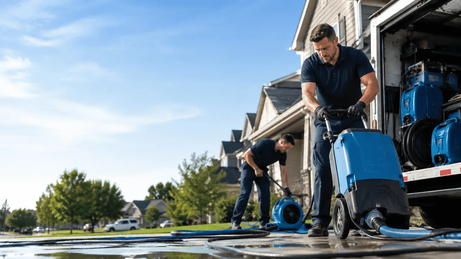Structural Drying being performed in Orland Park, IL